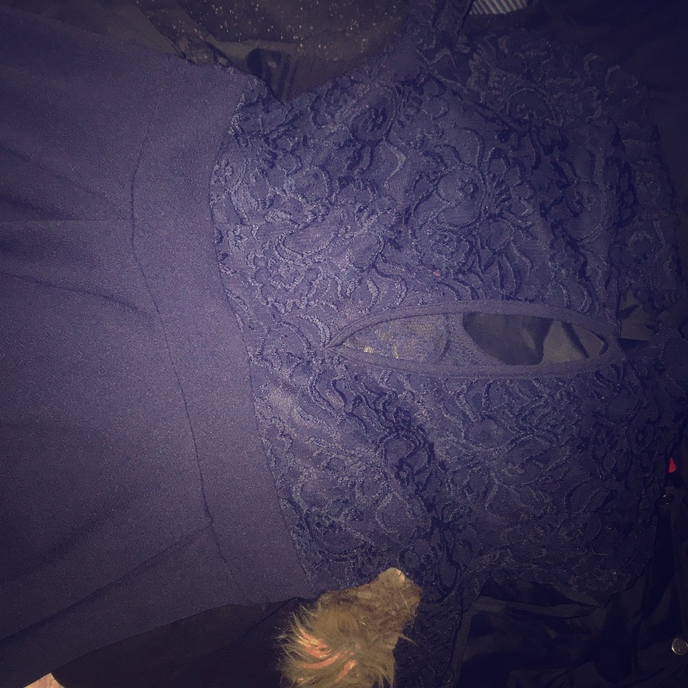 Blue mini lace dress